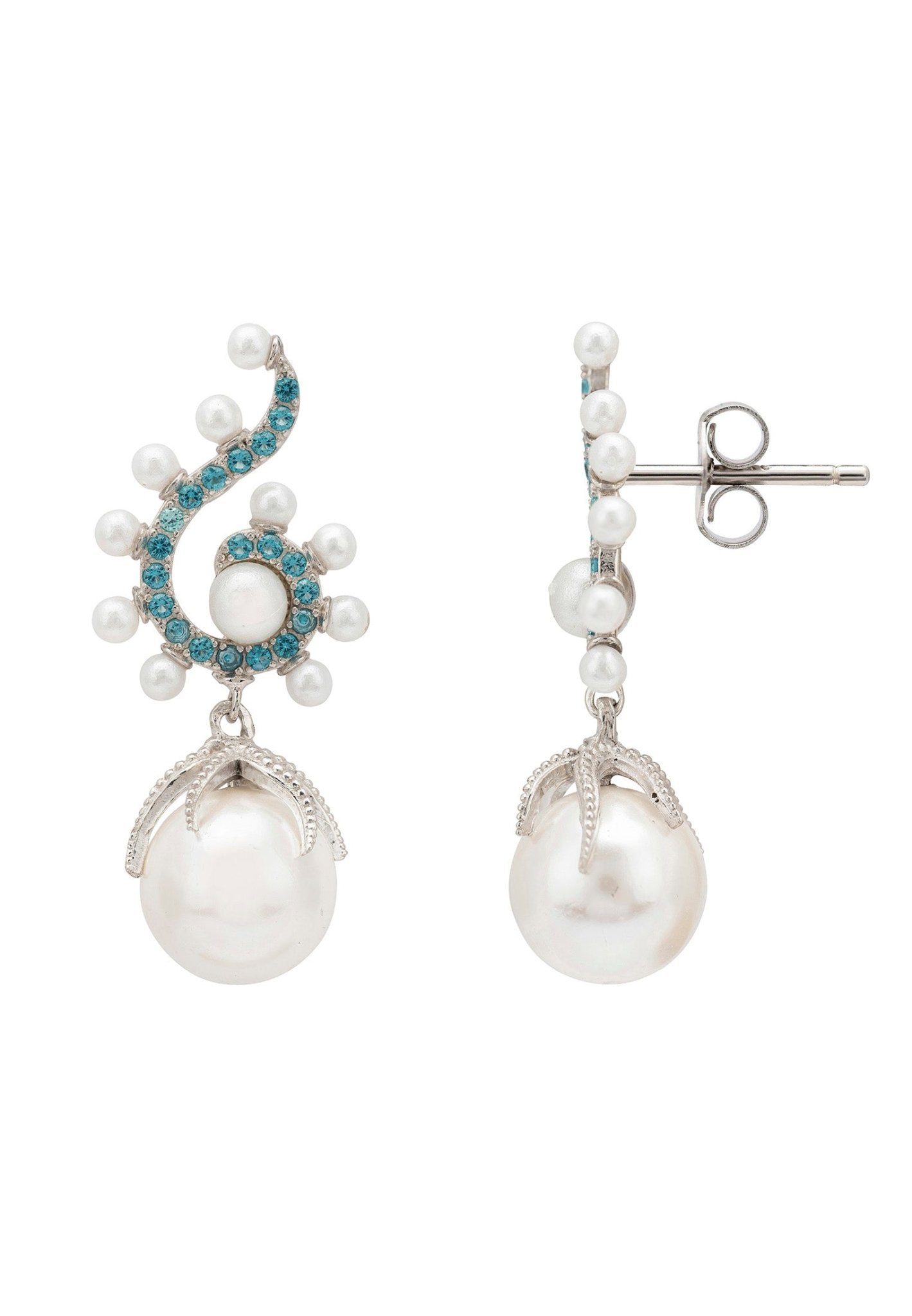 poseidon's pearl drop earrings