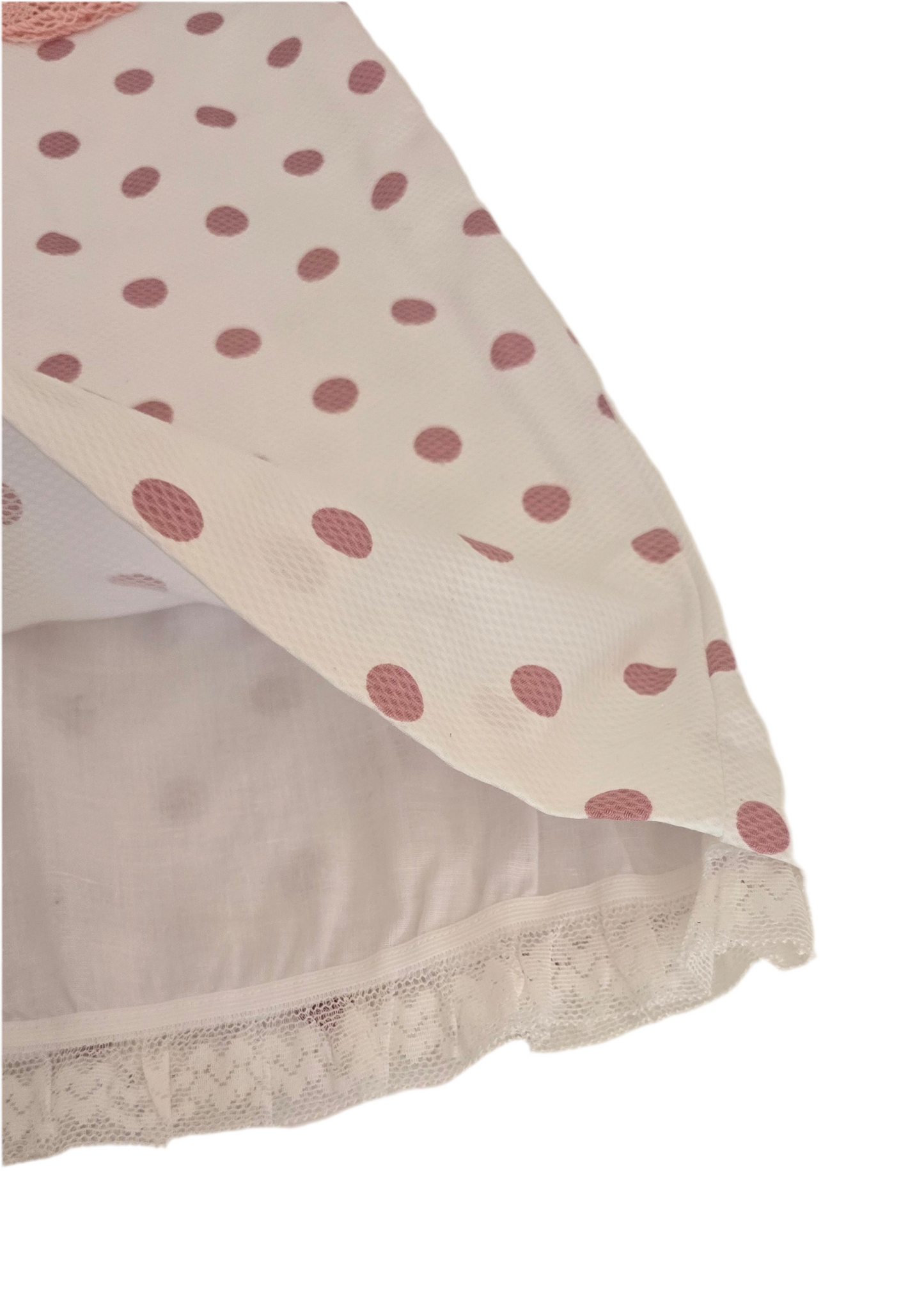 dulce pink polka dot dress with bow - girls size 6a (new)
