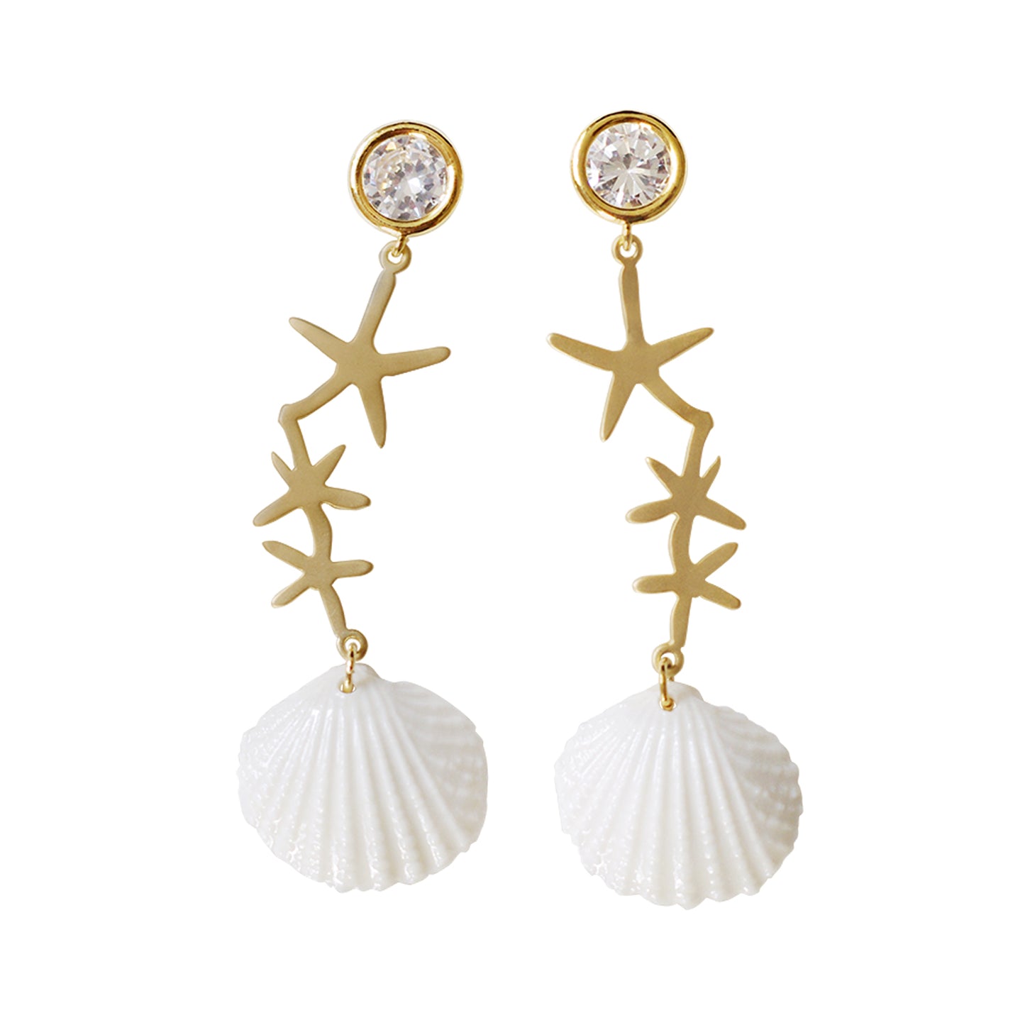 moonlight serenade porcelain seashell earrings