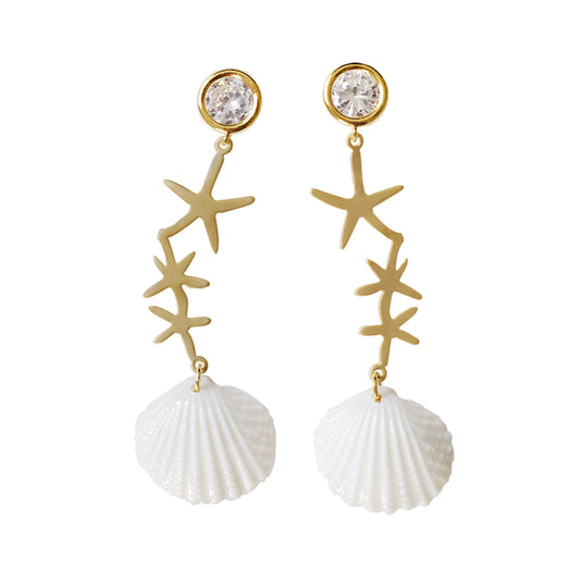 Moonlight Serenade Porcelain Seashell Earrings