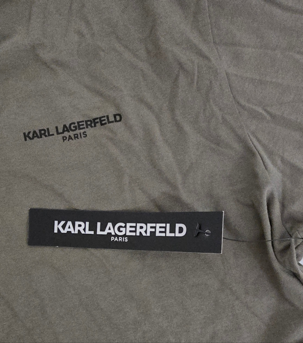 karl lagerfeld paris men’s t-shirt – green/black – xl