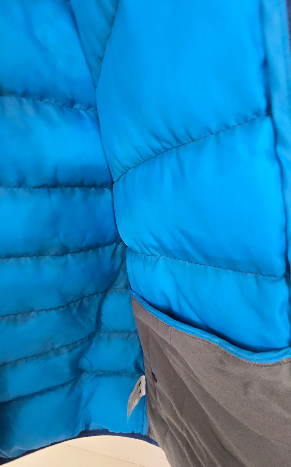 under armour coldgear puffer jacket - blue & gray - ylg (youth large)