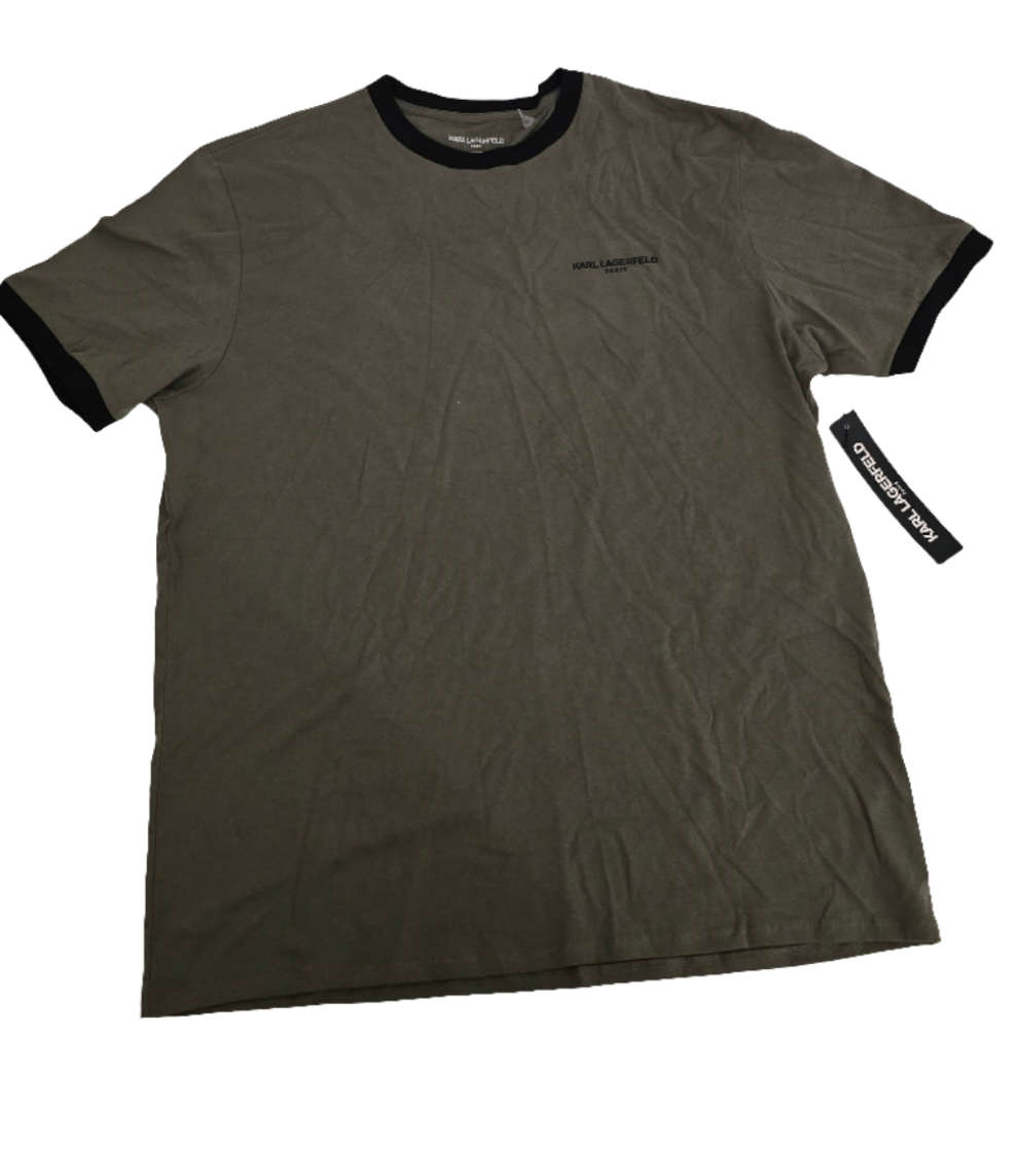karl lagerfeld paris men’s t-shirt – green/black – xl