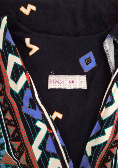 Megan Moore Women’s Wrap Dress - Size L - Multicolor Geometric Print