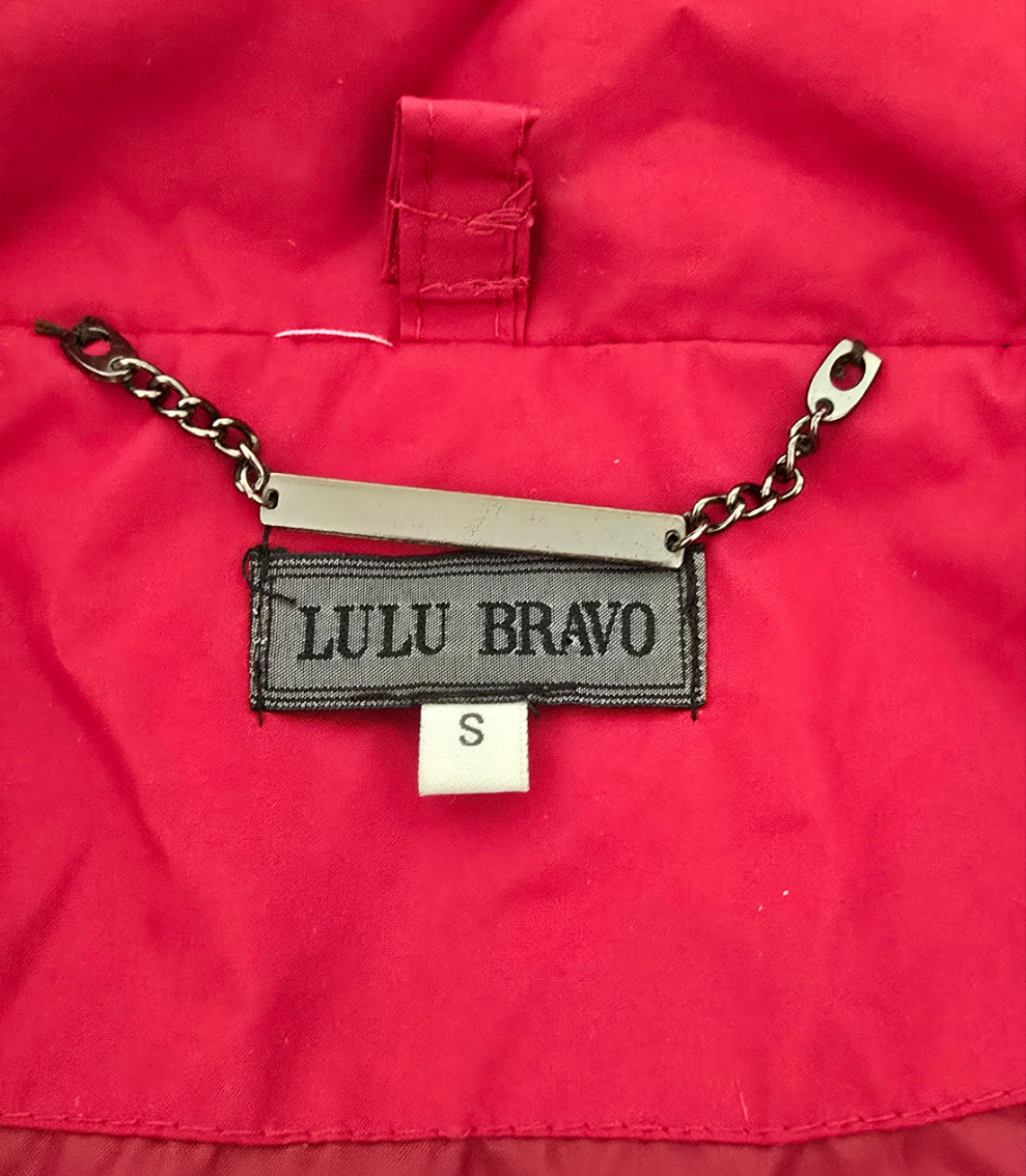 lulu bravo utility hooded jacket - red (size s, pre-owned)