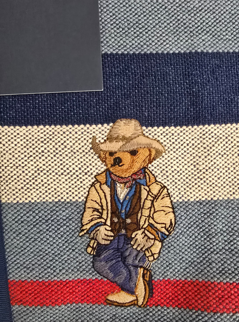 polo ralph lauren cowboy bear throw blanket – 50x70” – new