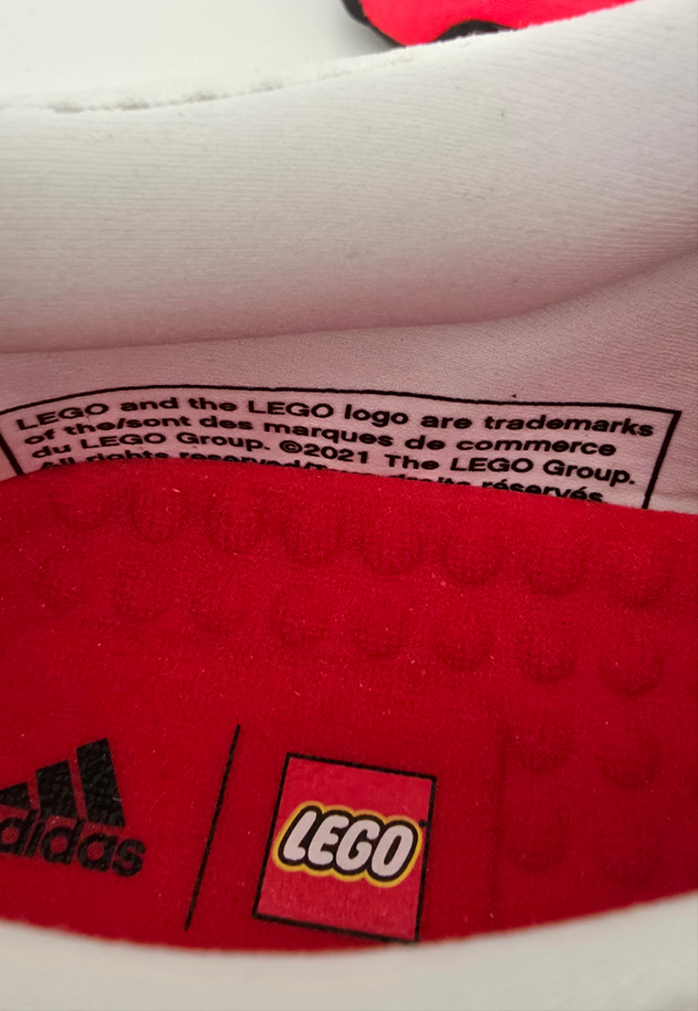 adidas x lego ultraboost running shoes - white/red - size 8.5 us