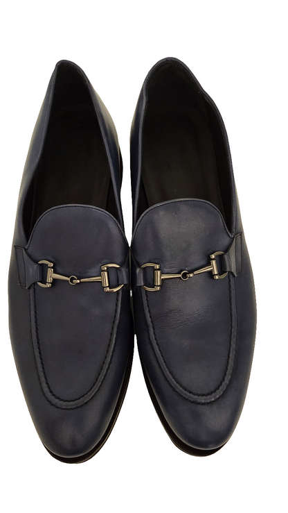 Adrian Jules Comfort Light Horsebit Loafers – Navy Blue (Size 12, Pre-Owned)