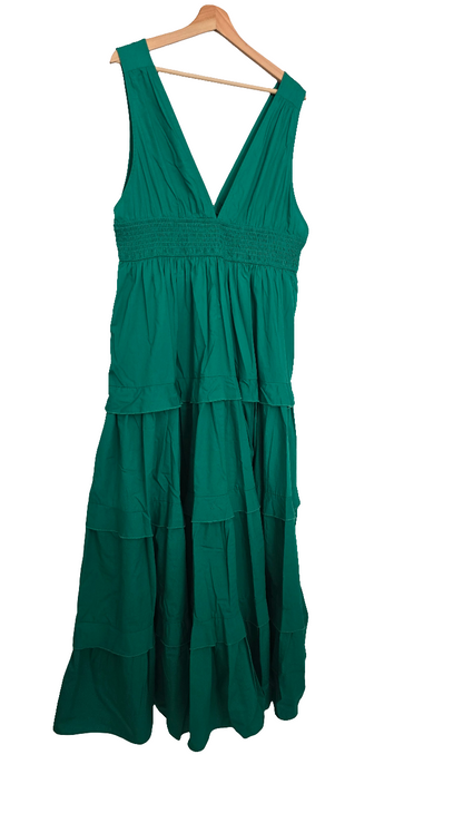 Chelsea28 Sleeveless Tiered Cotton Maxi Dress - Green - Size L
