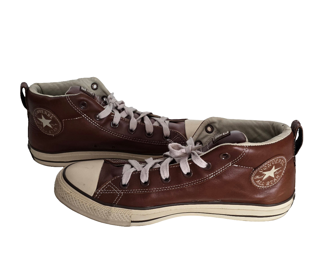 converse all star brown leather sneakers – size us 9 / eu 42.5