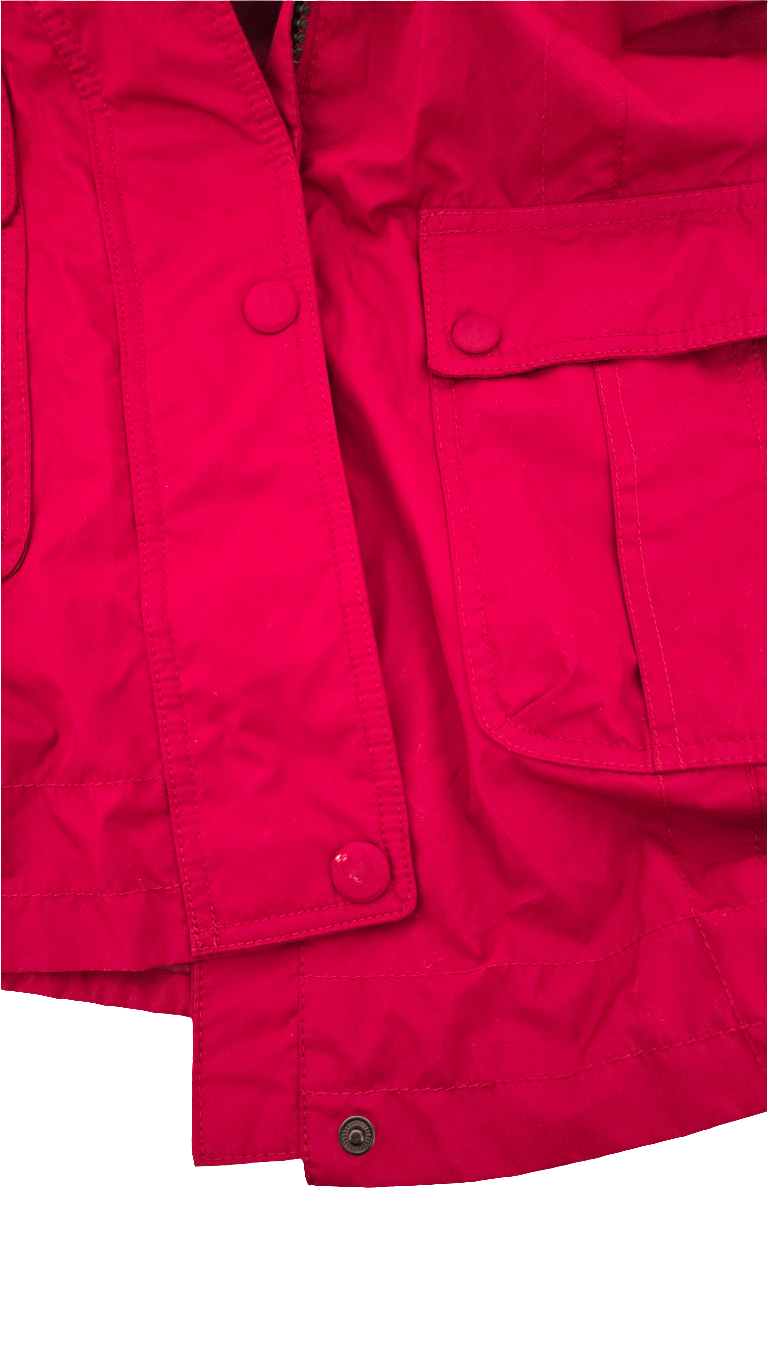lulu bravo utility hooded jacket - red (size s, pre-owned)