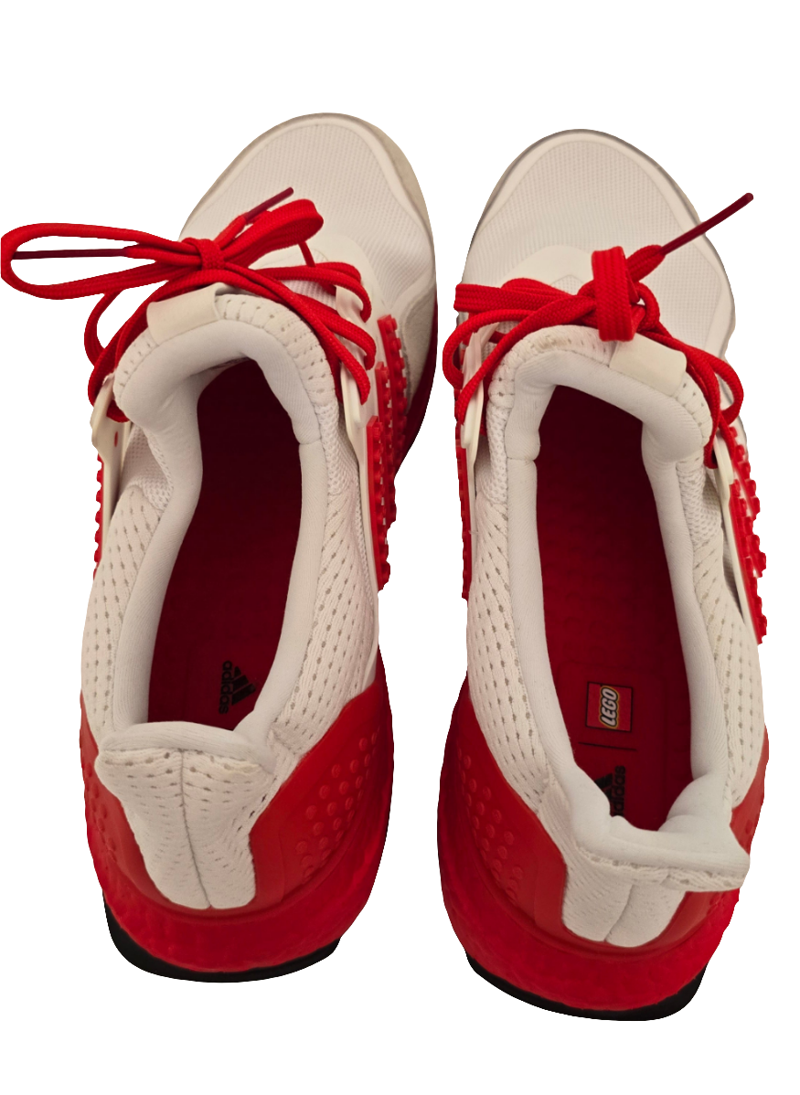 adidas x lego ultraboost running shoes - white/red - size 8.5 us
