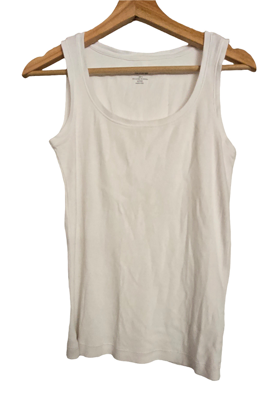 Chico’s White Ribbed Tank Top, Size 0 (Equivalent to S)