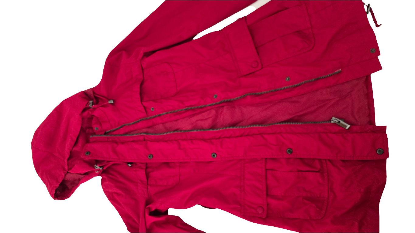 lulu bravo utility hooded jacket - red (size s, pre-owned)