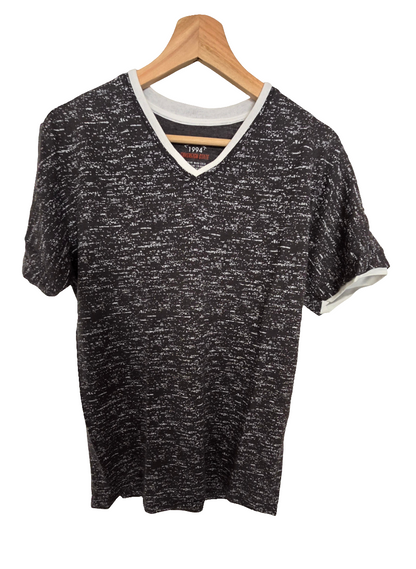 Sovereign State New York 1994 Speckled V-Neck T-Shirt – Size L