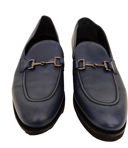 Adrian Jules Comfort Light Horsebit Loafers – Navy Blue (Size 12, Pre-Owned)