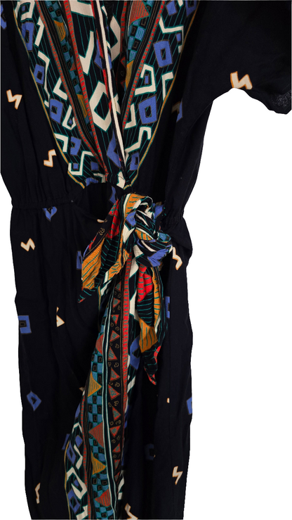 Megan Moore Women’s Wrap Dress - Size L - Multicolor Geometric Print