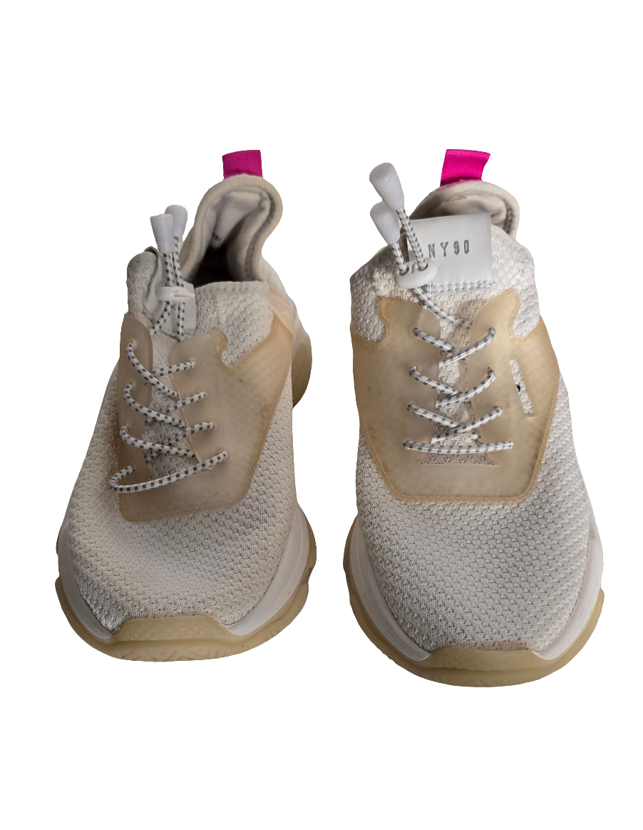 steve madden women’s ny90 sneakers - size 9m - beige/pink - myle901s1