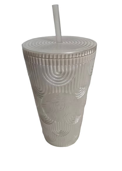 Starbucks White Pearl Shell Mermaid Siren Scales Tumbler - 16oz / 473ml