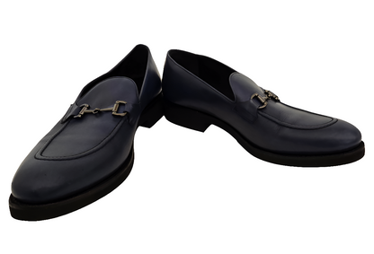 Adrian Jules Comfort Light Horsebit Loafers – Navy Blue (Size 12, Pre-Owned)