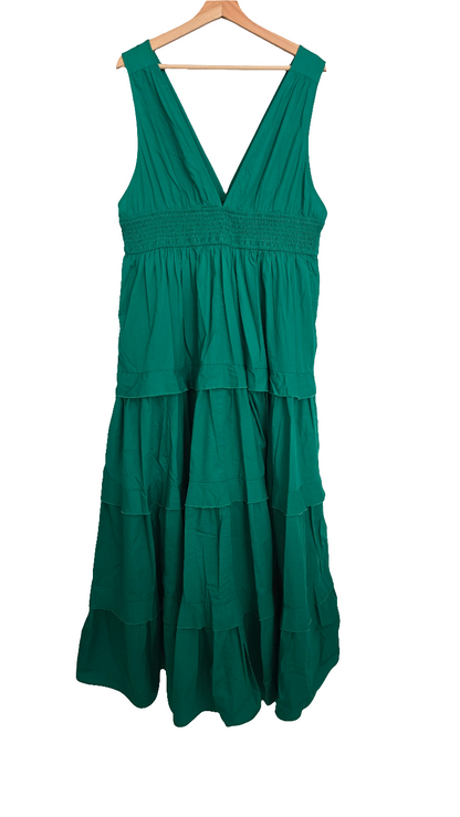 Chelsea28 Sleeveless Tiered Cotton Maxi Dress - Green - Size L
