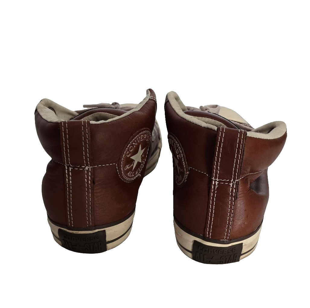 converse all star brown leather sneakers – size us 9 / eu 42.5