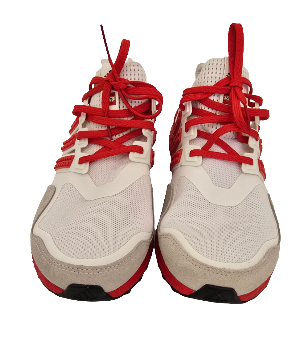 adidas x lego ultraboost running shoes - white/red - size 8.5 us