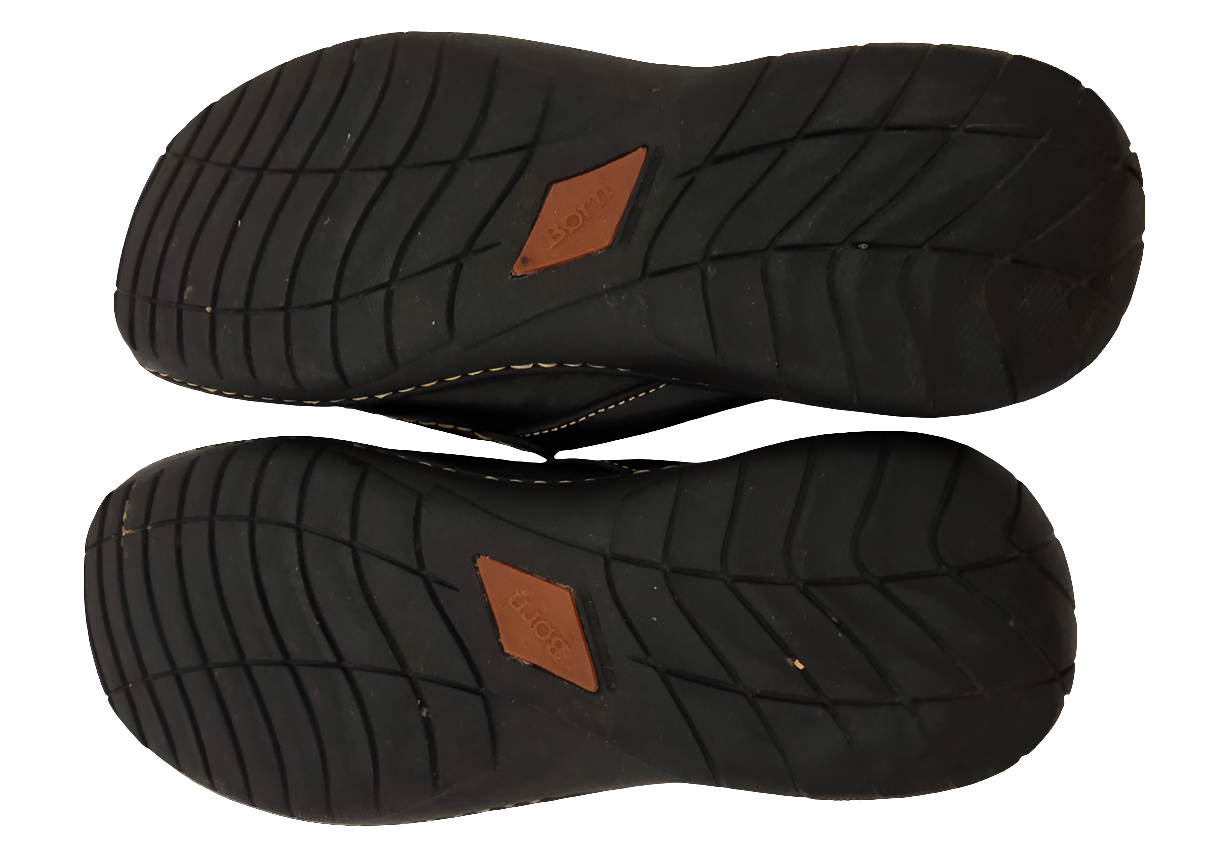 born men’s leather mules - black - size 10 / eu 44