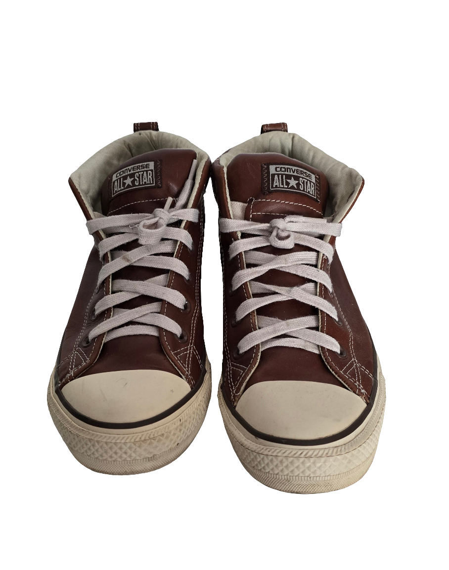 converse all star brown leather sneakers – size us 9 / eu 42.5