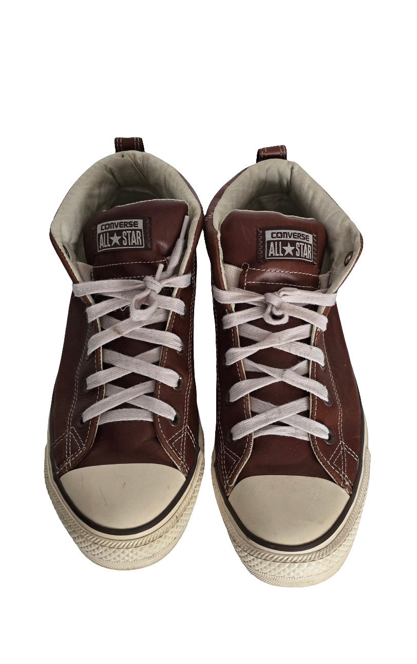 converse all star brown leather sneakers – size us 9 / eu 42.5