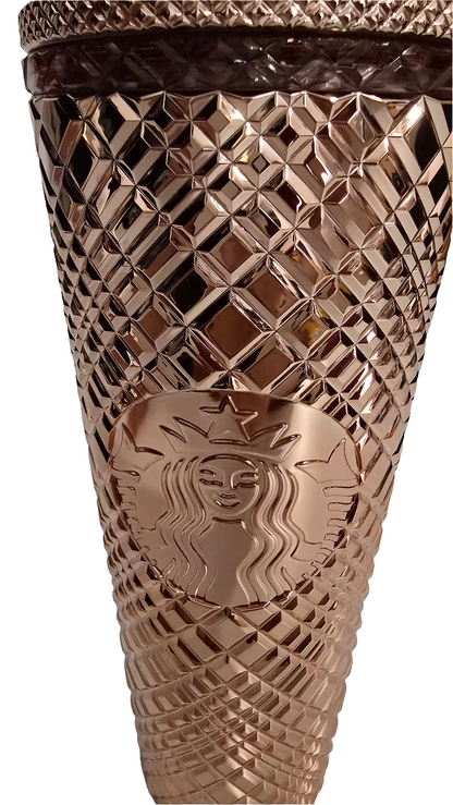 Starbucks 2023 Winter Holiday Jeweled 24oz Cold Cup – Rose Gold