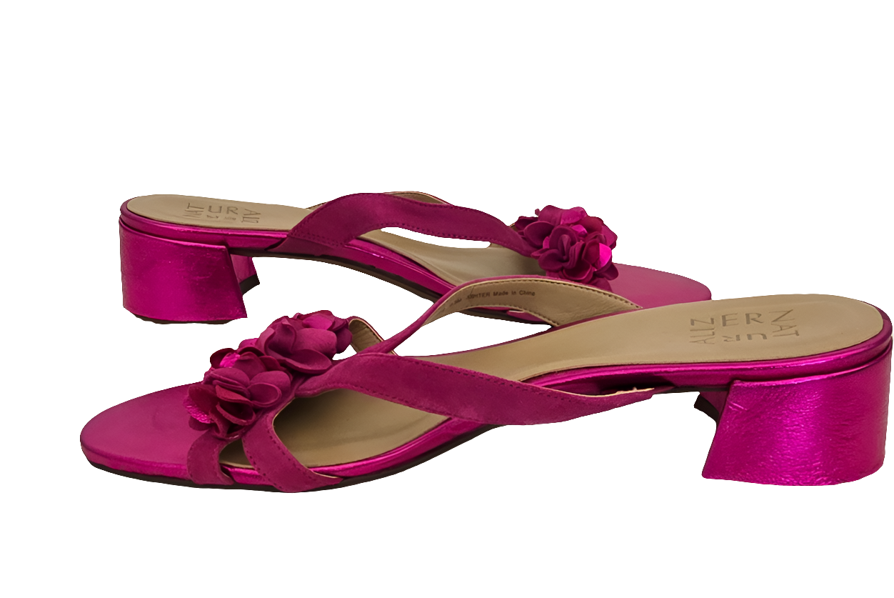 naturalizer jupiter pink flower sandals – size 9.5m (us)