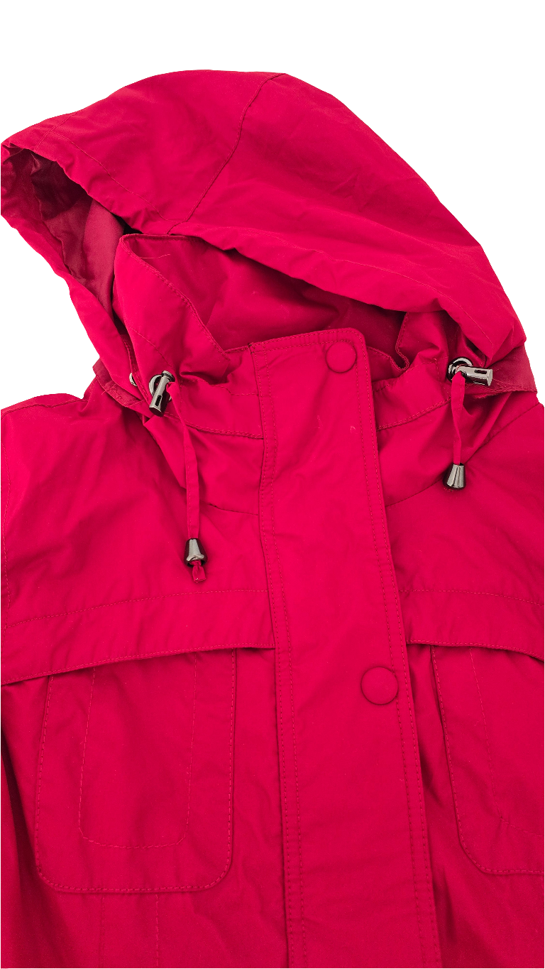 lulu bravo utility hooded jacket - red (size s, pre-owned)