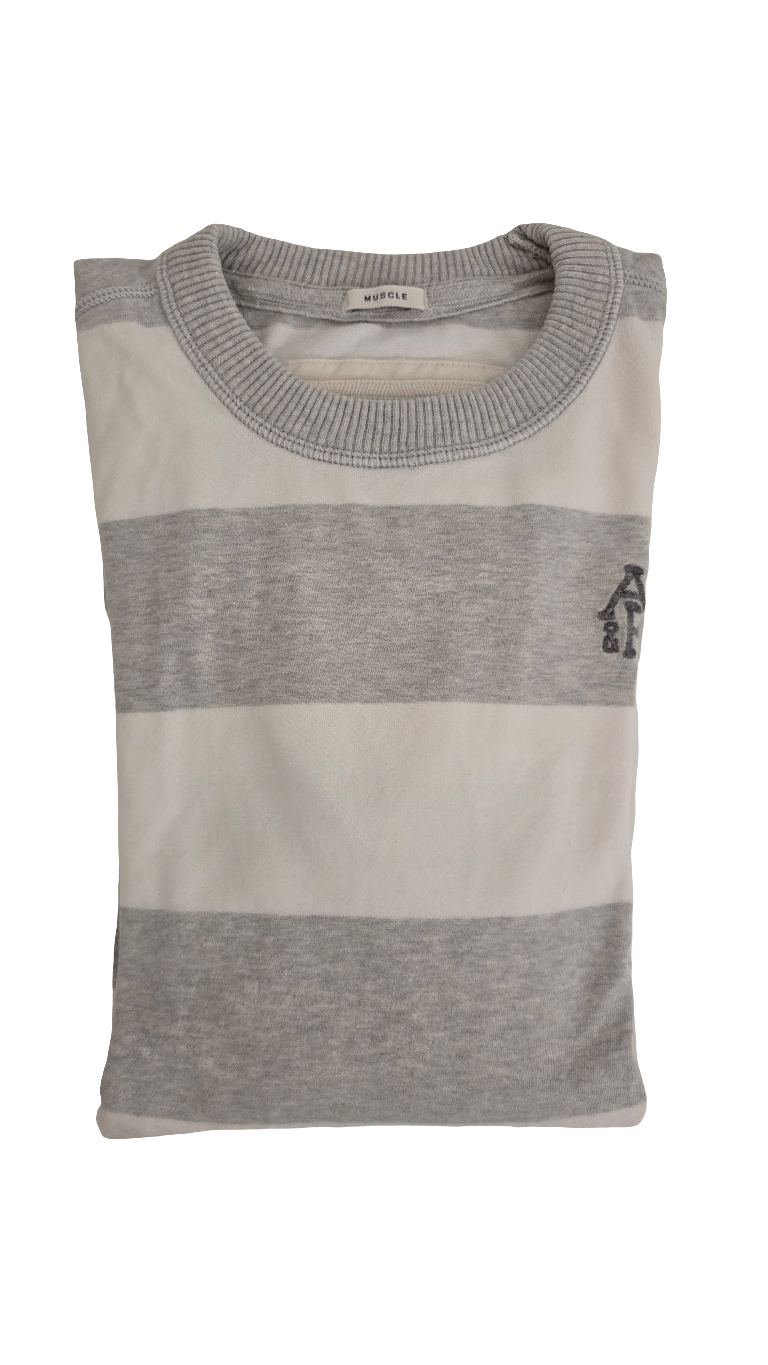 abercrombie & fitch men’s muscle fit rugby stripe long sleeve shirt xxl (fits like m)