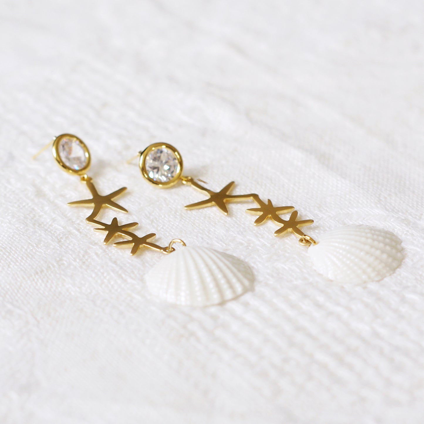 moonlight serenade porcelain seashell earrings