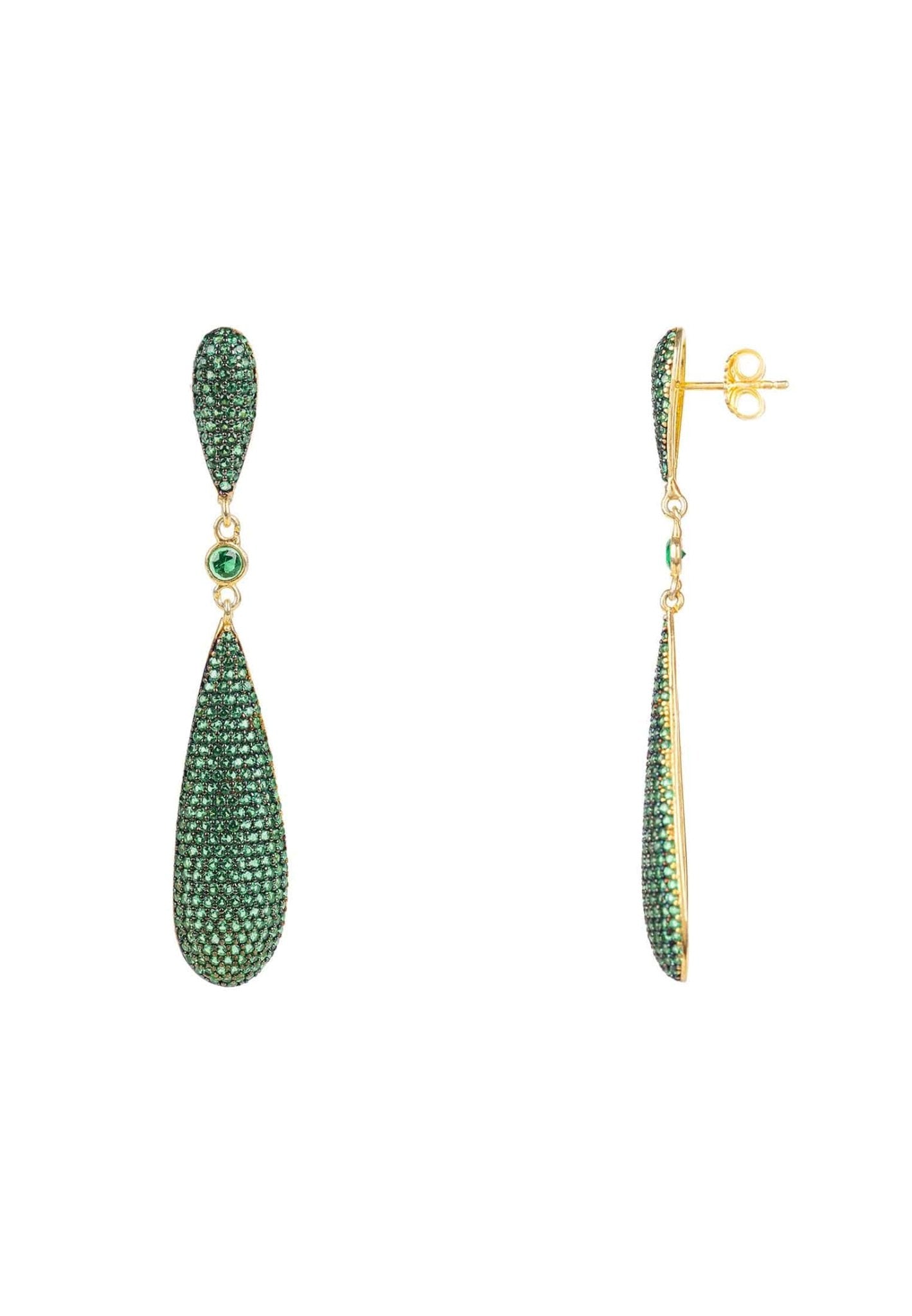 emerald isle long drop earrings